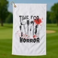 Time For Horror Scary Halloween Golf Towel thumb 1