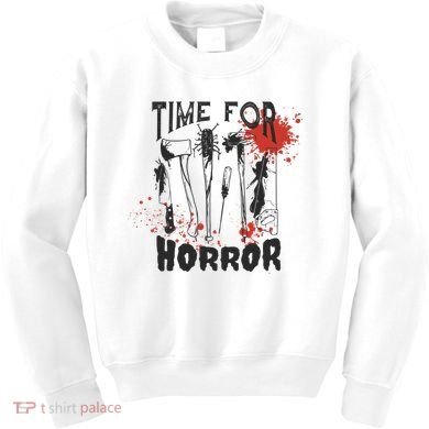 Time For Horror Scary Halloween Kids Sweatshirt