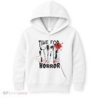 Time For Horror Scary Halloween Kids Hoodie thumb 0