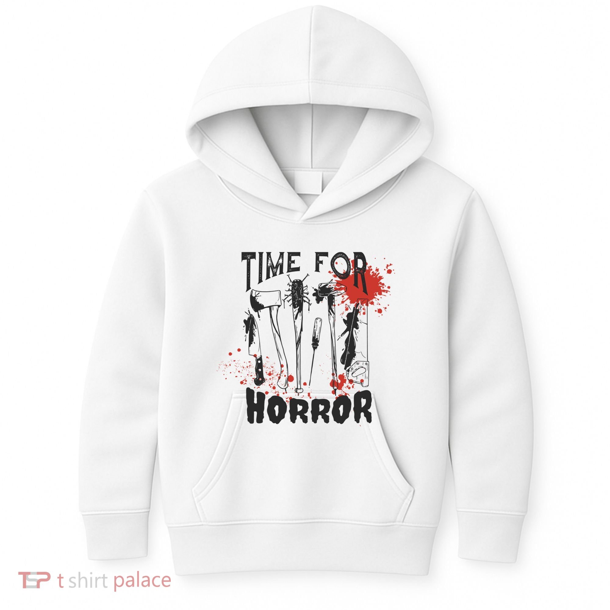 Time For Horror Scary Halloween Kids Hoodie