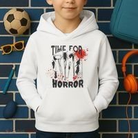 Time For Horror Scary Halloween Kids Hoodie thumb 2