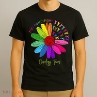 They Fight I Fight Oncology Team Sunflower Oncology Nurse T-Shirt thumb 3