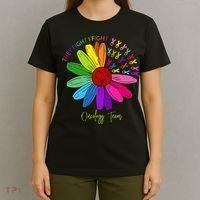 They Fight I Fight Oncology Team Sunflower Oncology Nurse T-Shirt thumb 4