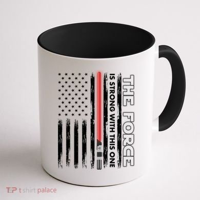 The Force Is Strong With This One USA American Flag Coffee Mug back