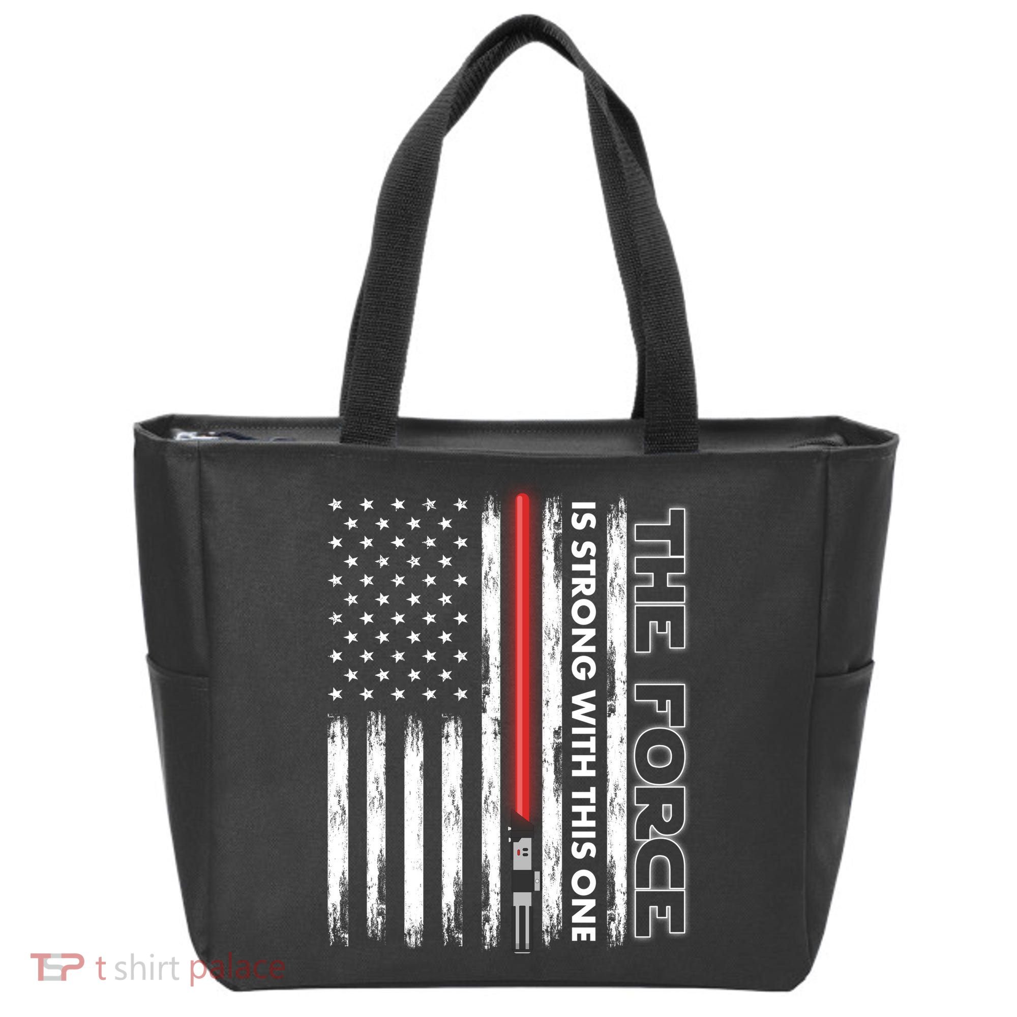 The Force Is Strong With This One USA American Flag Tote Bag