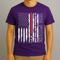 The Force Is Strong With This One USA American Flag T-Shirt thumb 3