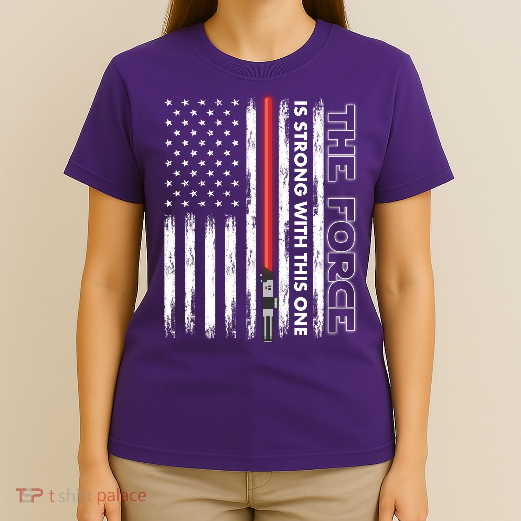 The Force Is Strong With This One USA American Flag T-Shirt