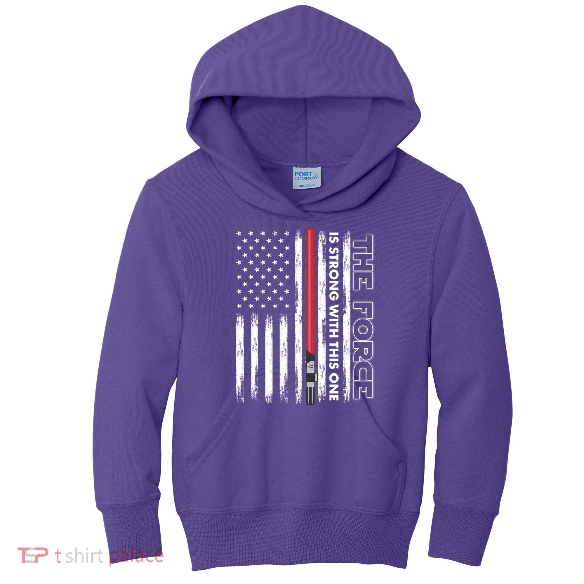 The Force Is Strong With This One USA American Flag Kids Hoodie