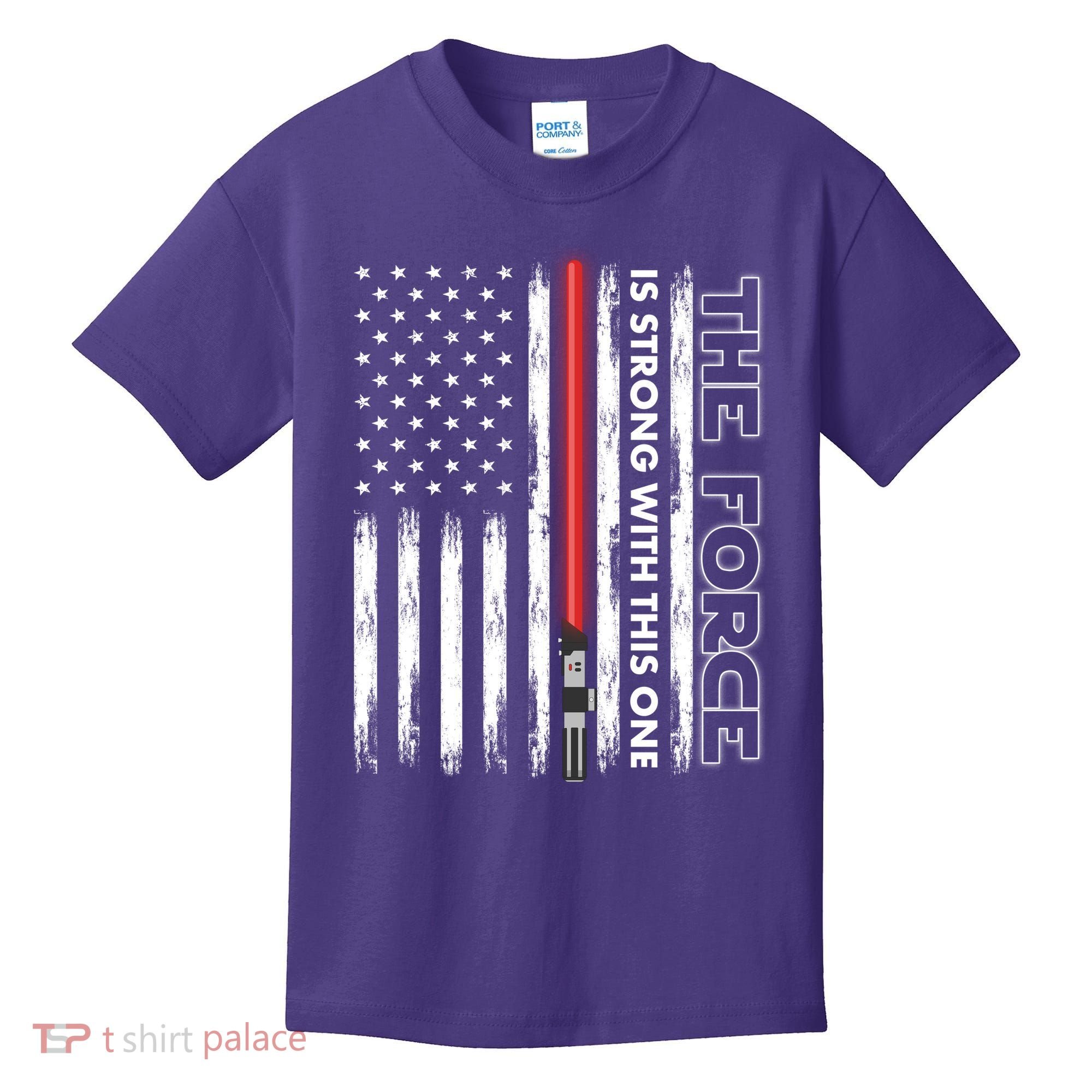The Force Is Strong With This One USA American Flag Kids T-Shirt