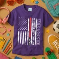 The Force Is Strong With This One USA American Flag Kids T-Shirt thumb 3