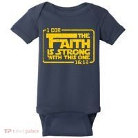 The Faith Is Strong With This One Funny Christian Baby Bodysuit thumb 0