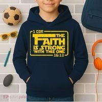 The Faith Is Strong With This One Funny Christian Kids Hoodie thumb 2