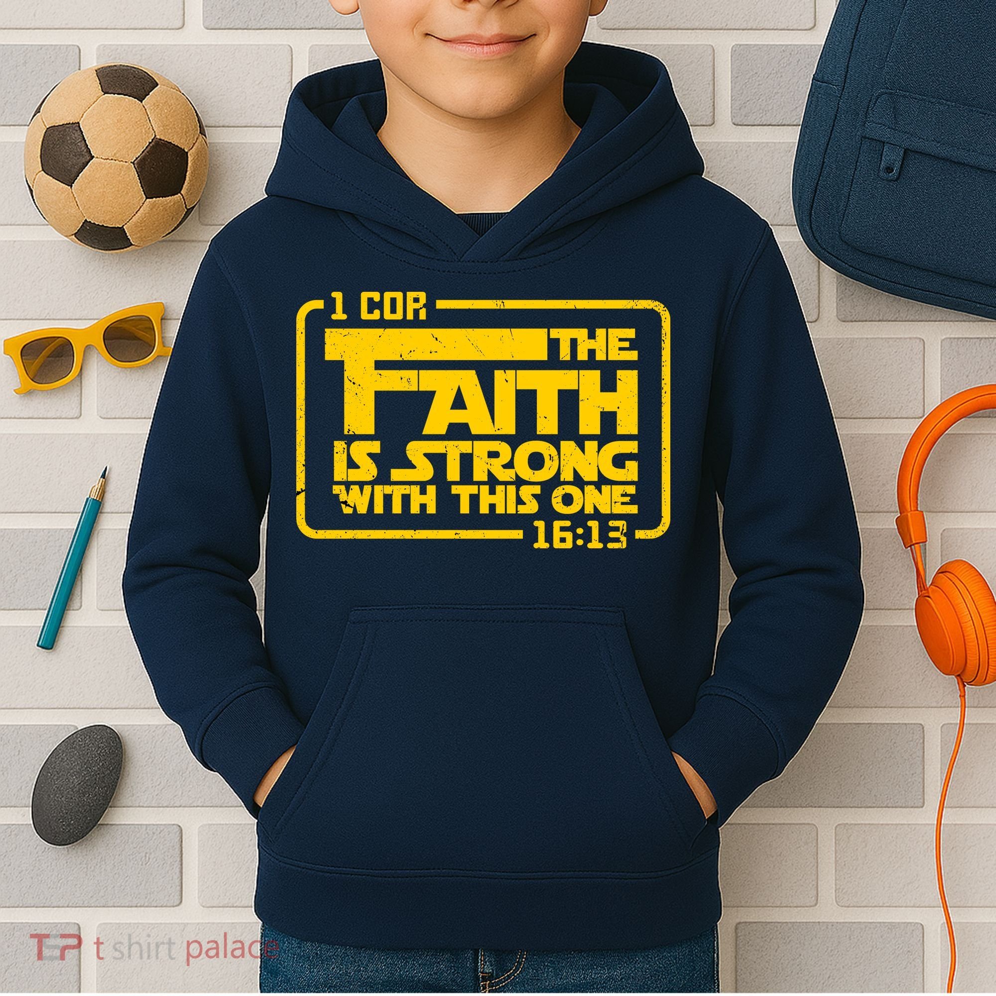 The Faith Is Strong With This One Funny Christian Kids Hoodie