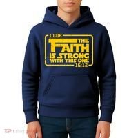 The Faith Is Strong With This One Funny Christian Kids Hoodie thumb 4
