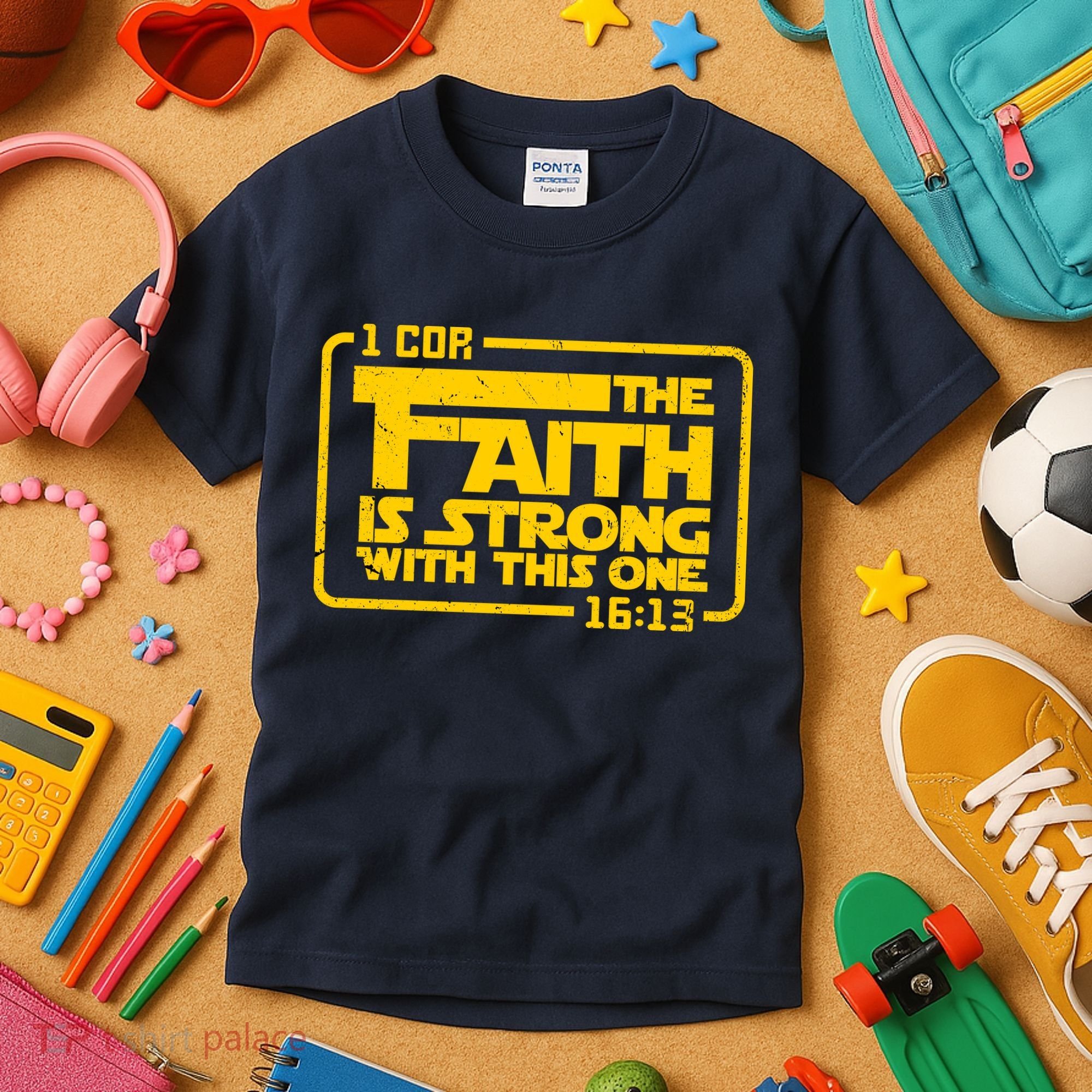 The Faith Is Strong With This One Funny Christian Kids T-Shirt