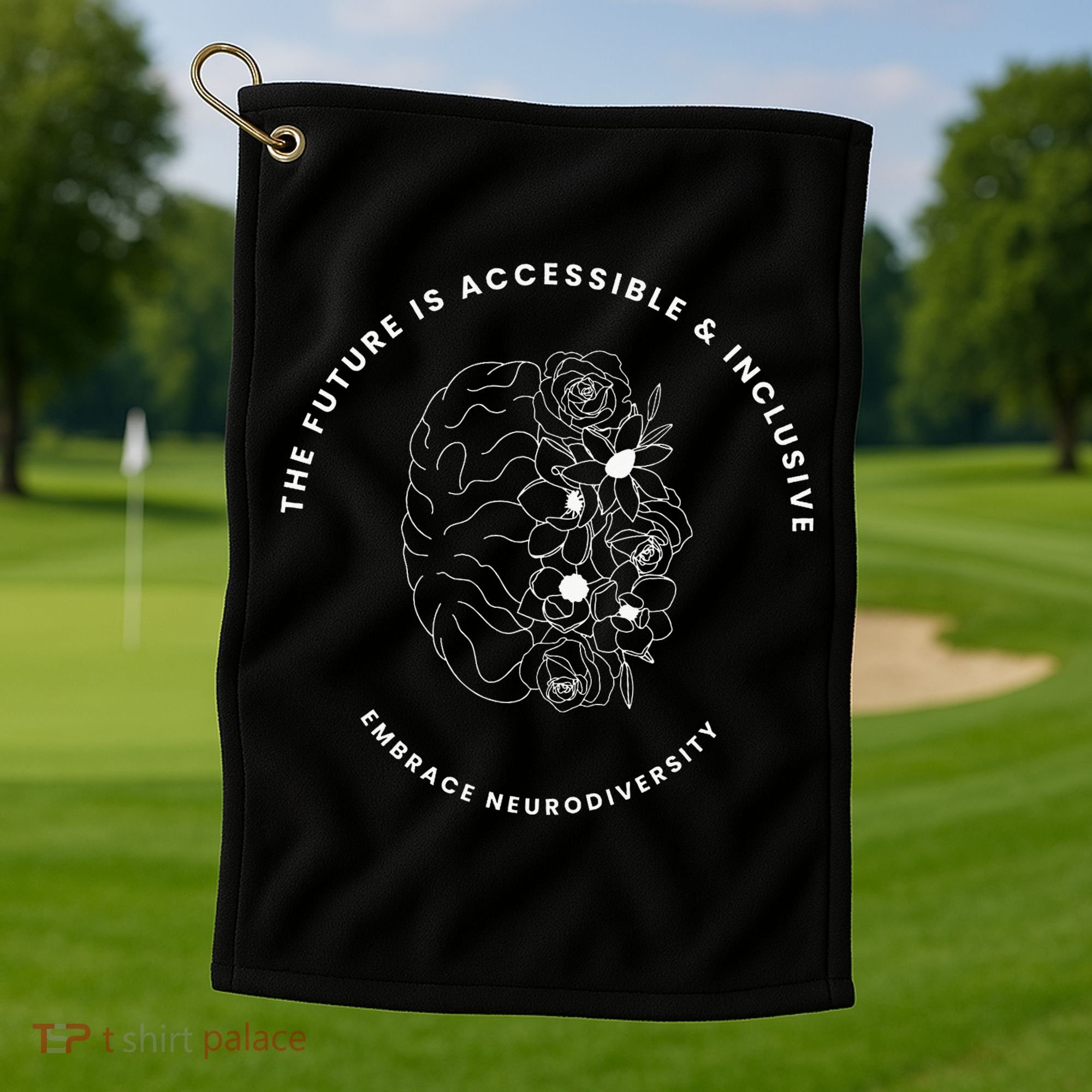 The Future Is Accessible & Inclusive Embrace Neurodiversity Golf Towel