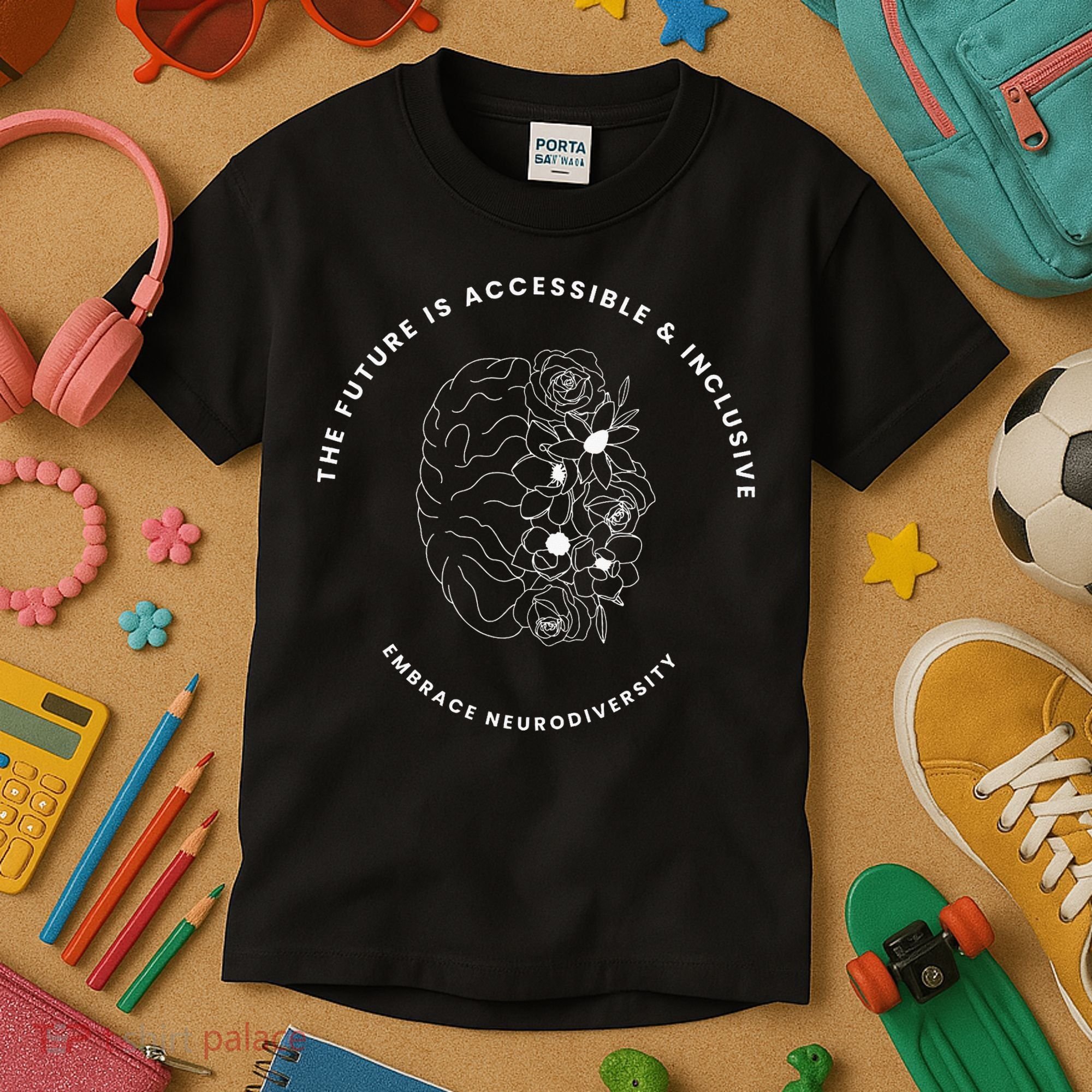 The Future Is Accessible & Inclusive Embrace Neurodiversity Kids T-Shirt