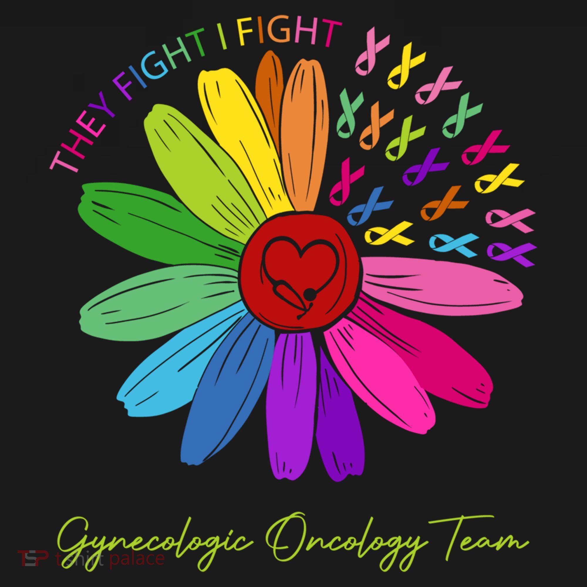They Fight I Fight Oncology Team Gynecologic Oncology Nurse Funny Gift Women's Hoodie