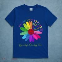 They Fight I Fight Oncology Team Gynecologic Oncology Nurse Funny Gift T-Shirt thumb 5