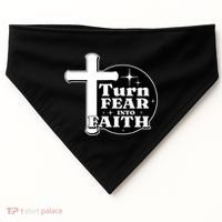 Turn Fear Into Faith Cross USA-Made Doggie Bandana thumb 0