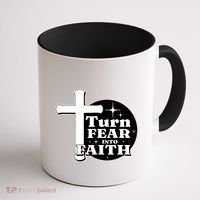 Turn Fear Into Faith Cross Coffee Mug thumb 1