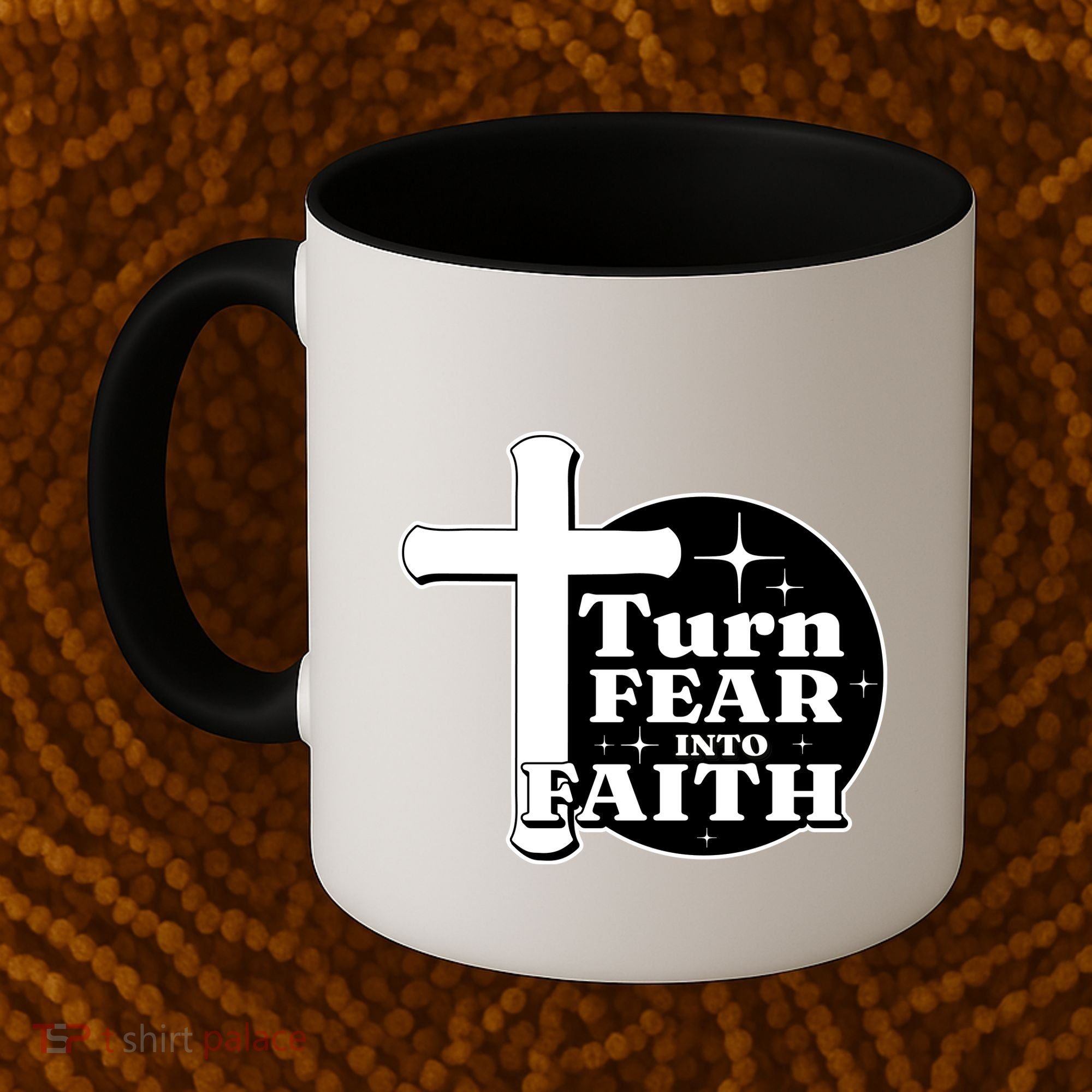 Turn Fear Into Faith Cross Coffee Mug
