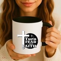 Turn Fear Into Faith Cross Coffee Mug thumb 3