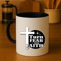 Turn Fear Into Faith Cross Coffee Mug thumb 4