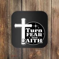 Turn Fear Into Faith Cross Coaster thumb 0