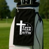 Turn Fear Into Faith Cross Golf Towel thumb 2