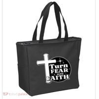 Turn Fear Into Faith Cross Tote Bag thumb 2