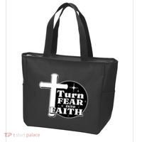 Turn Fear Into Faith Cross Tote Bag thumb 3