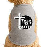 Turn Fear Into Faith Cross Doggie Tank thumb 0