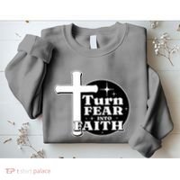 Turn Fear Into Faith Cross Sweatshirt thumb 2