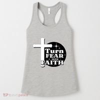 Turn Fear Into Faith Cross Women's Tank Top thumb 0