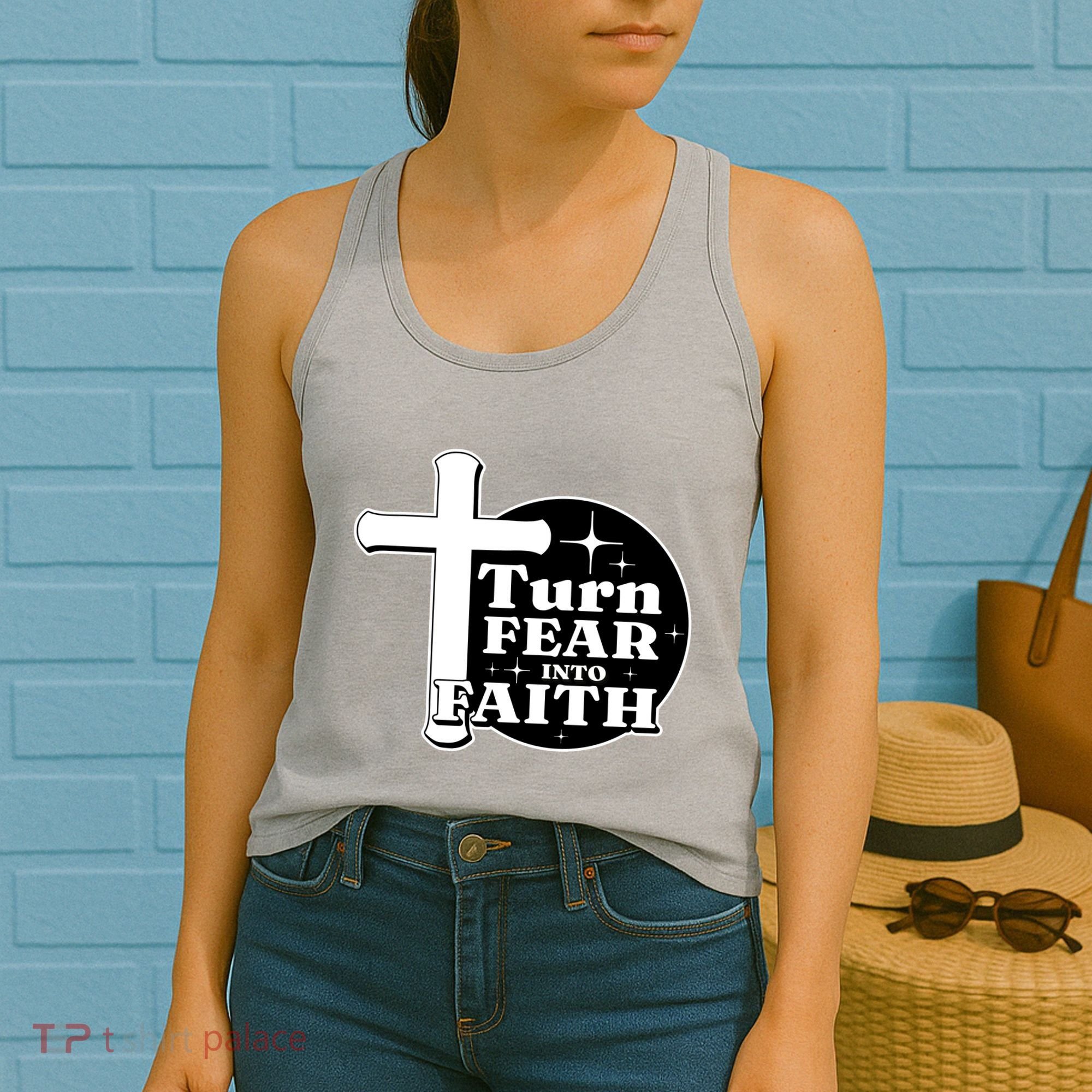 Turn Fear Into Faith Cross Women's Tank Top