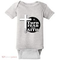 Turn Fear Into Faith Cross Baby Bodysuit thumb 0