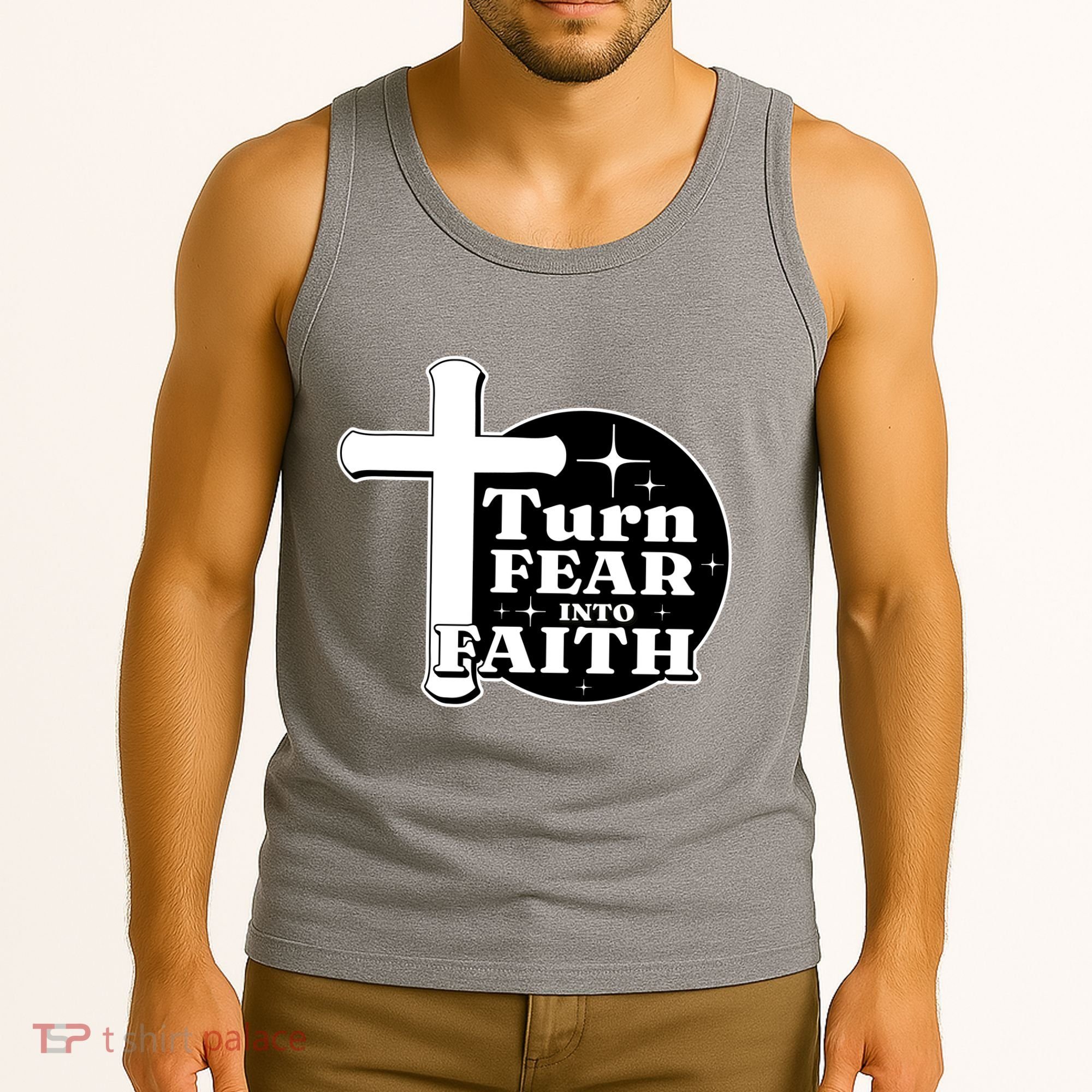 Turn Fear Into Faith Cross Tank Top