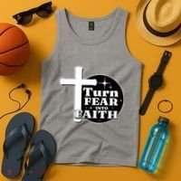 Turn Fear Into Faith Cross Tank Top thumb 4