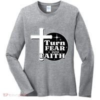 Turn Fear Into Faith Cross Women's Long Sleeve Shirt thumb 0