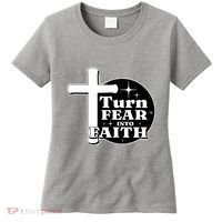 Turn Fear Into Faith Cross Women's T-Shirt thumb 0