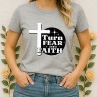 Turn Fear Into Faith Cross Women's T-Shirt thumb 2