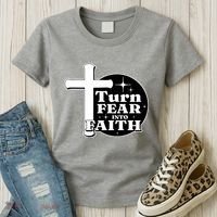 Turn Fear Into Faith Cross Women's T-Shirt thumb 3