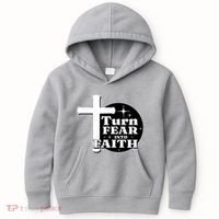 Turn Fear Into Faith Cross Kids Hoodie thumb 0