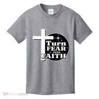 Turn Fear Into Faith Cross Kids T-Shirt thumb 0