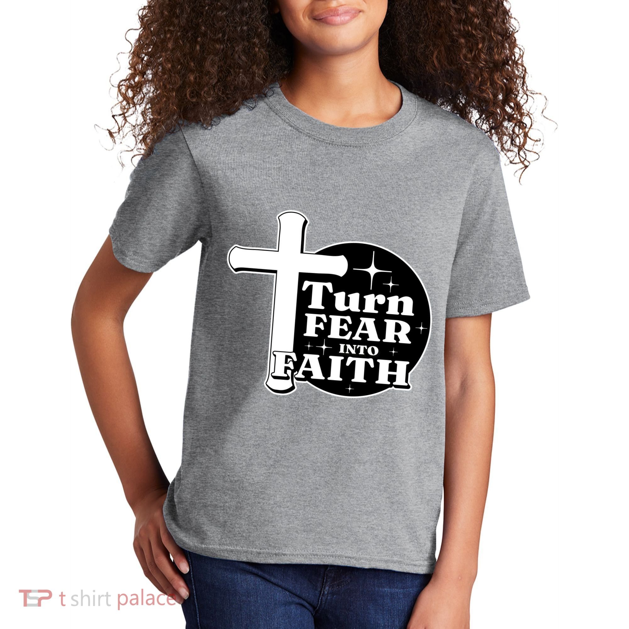 Turn Fear Into Faith Cross Kids T-Shirt