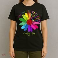 They Fight I Fight Oncology Team Sunflower Oncology Nurse T-Shirt thumb 4