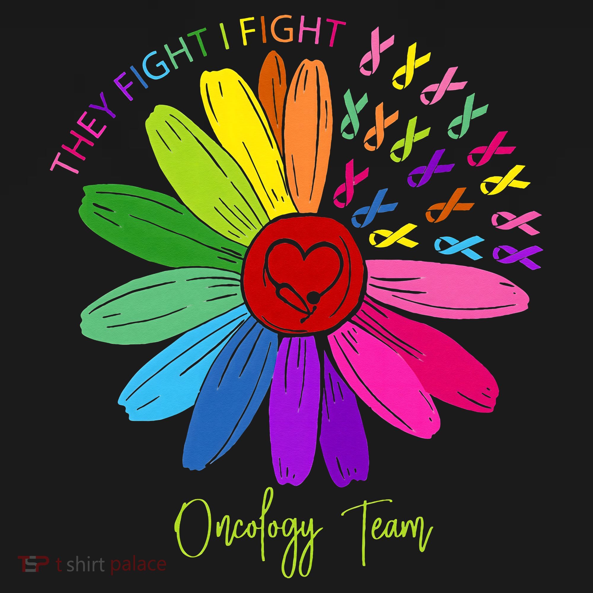 They Fight I Fight Oncology Team Sunflower Oncology Nurse Women's Hoodie