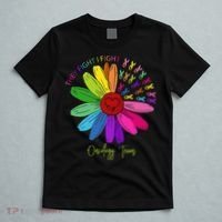 They Fight I Fight Oncology Team Sunflower T-Shirt thumb 5