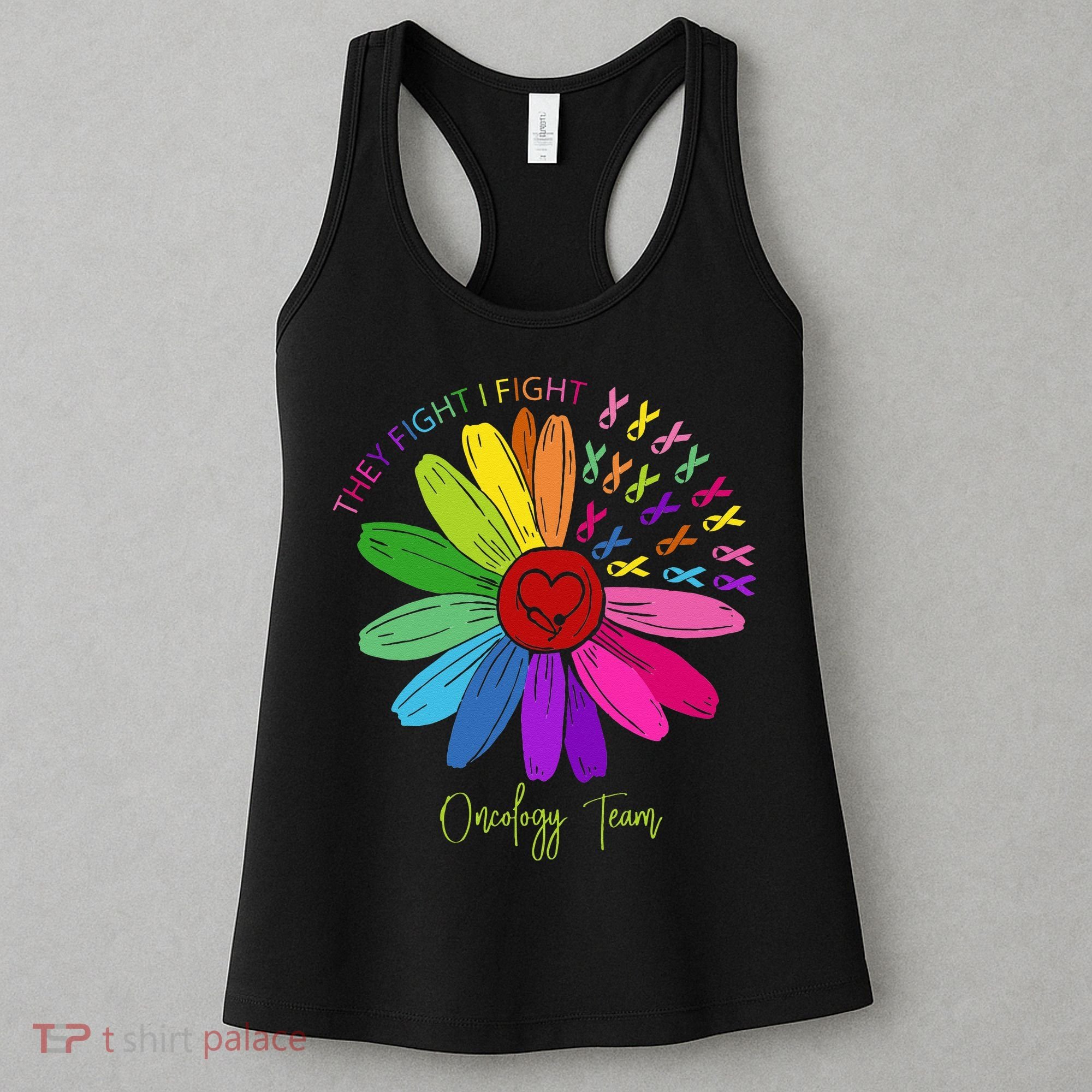 They Fight I Fight Oncology Team Sunflower Women's Tank Top